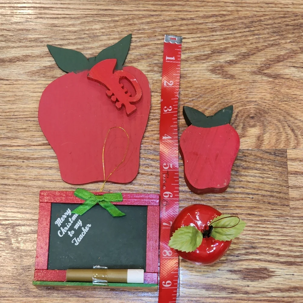 Vintage Set of 4 Teacher core Christmas Ornaments